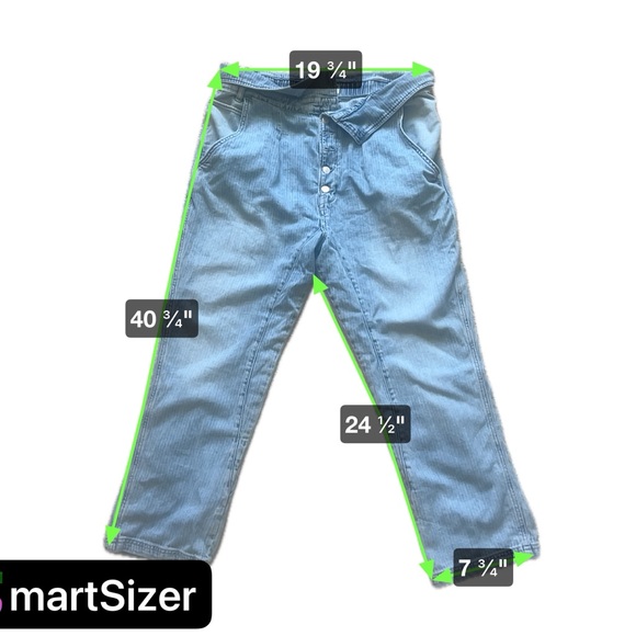 We the Free Noah Foldover Harem Pants Jeans Railroad Stripe Pleating Size XL - Picture 3 of 11